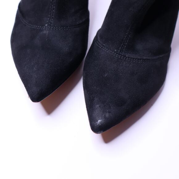 MARC FISHER LTD Umeka Bootie Black Suede Lofty Wrapped Block Heel Women's 6.5M - Picture 2 of 11